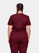 Cherokee WW Revolution Mock Wrap Scrub Top WWE610-Wine-Back