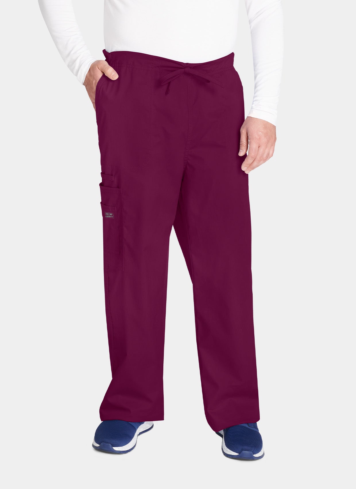 Cherokee Core Stretch Unisex Drawstring Cargo Scrub Trousers WWE4043-Wine