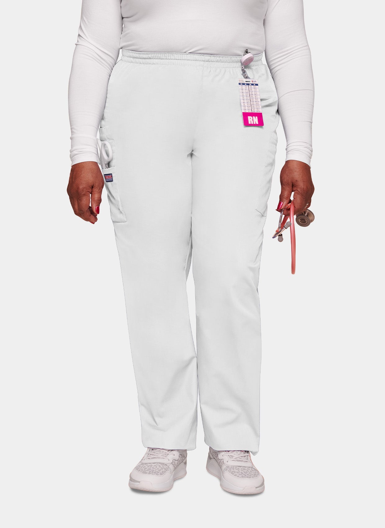 Cherokee Unisex Elasticated Scrub Trousers-White