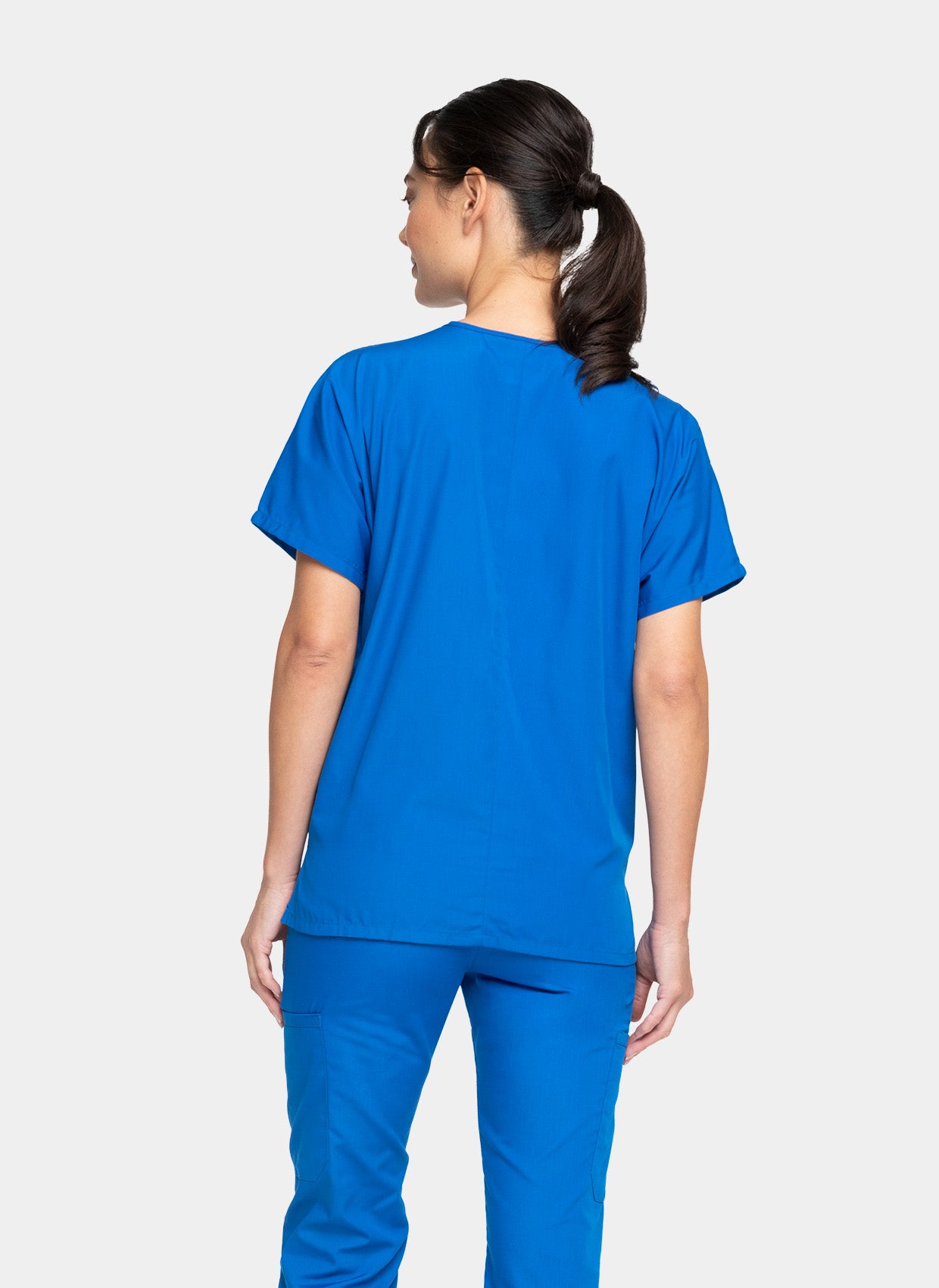 Cherokee Unisex Scrub Top - Royal - Back