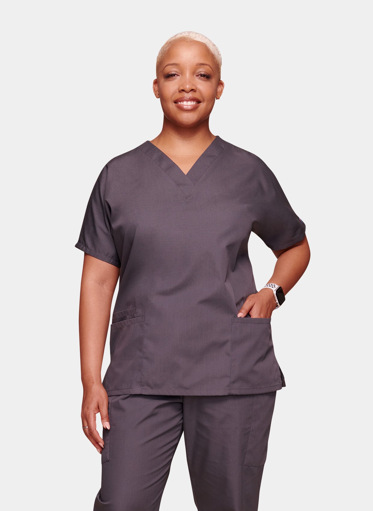 Cherokee Unisex Scrub Top - Pewter