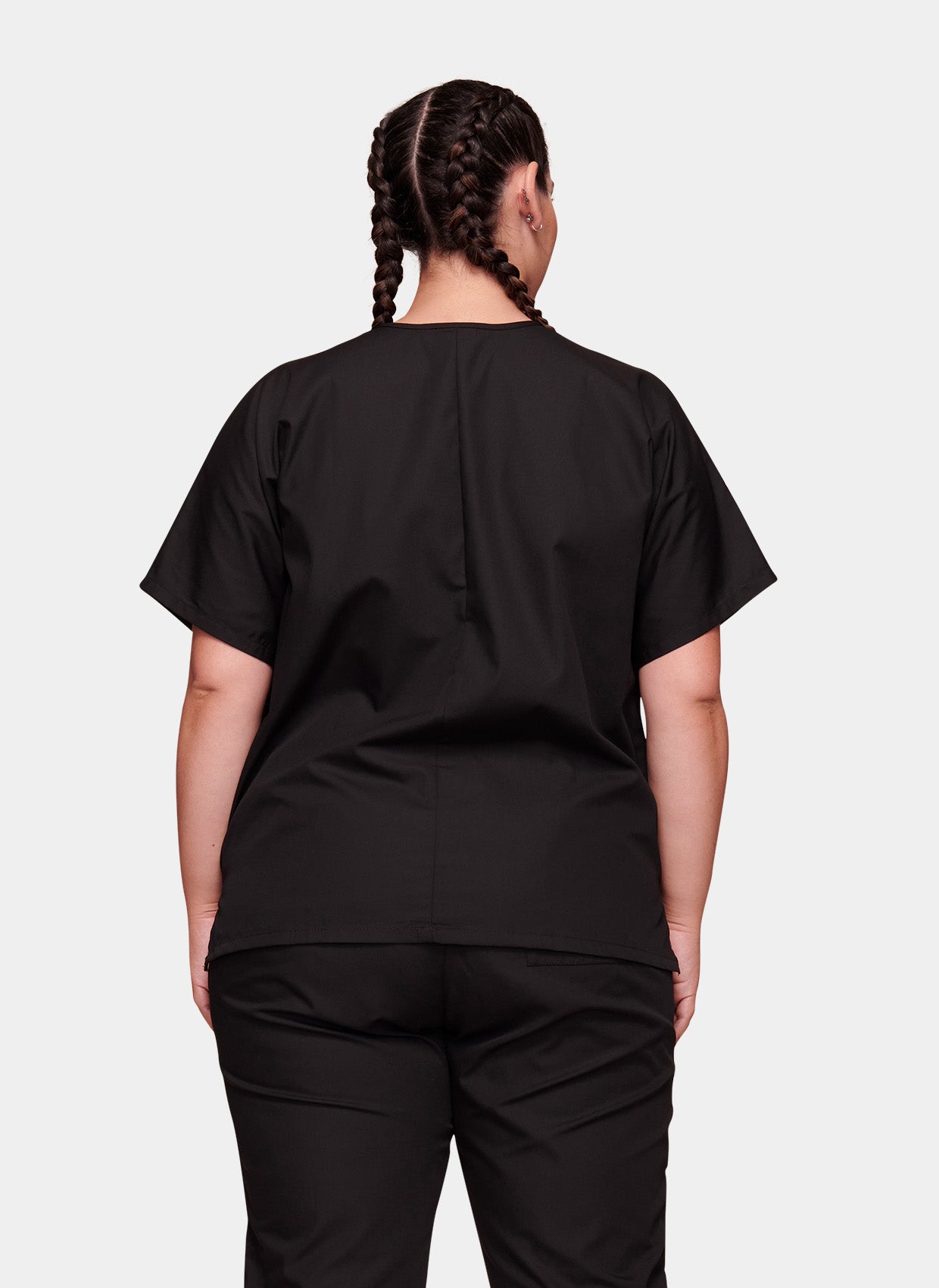 Cherokee Unisex Scrub Top - Black - Back