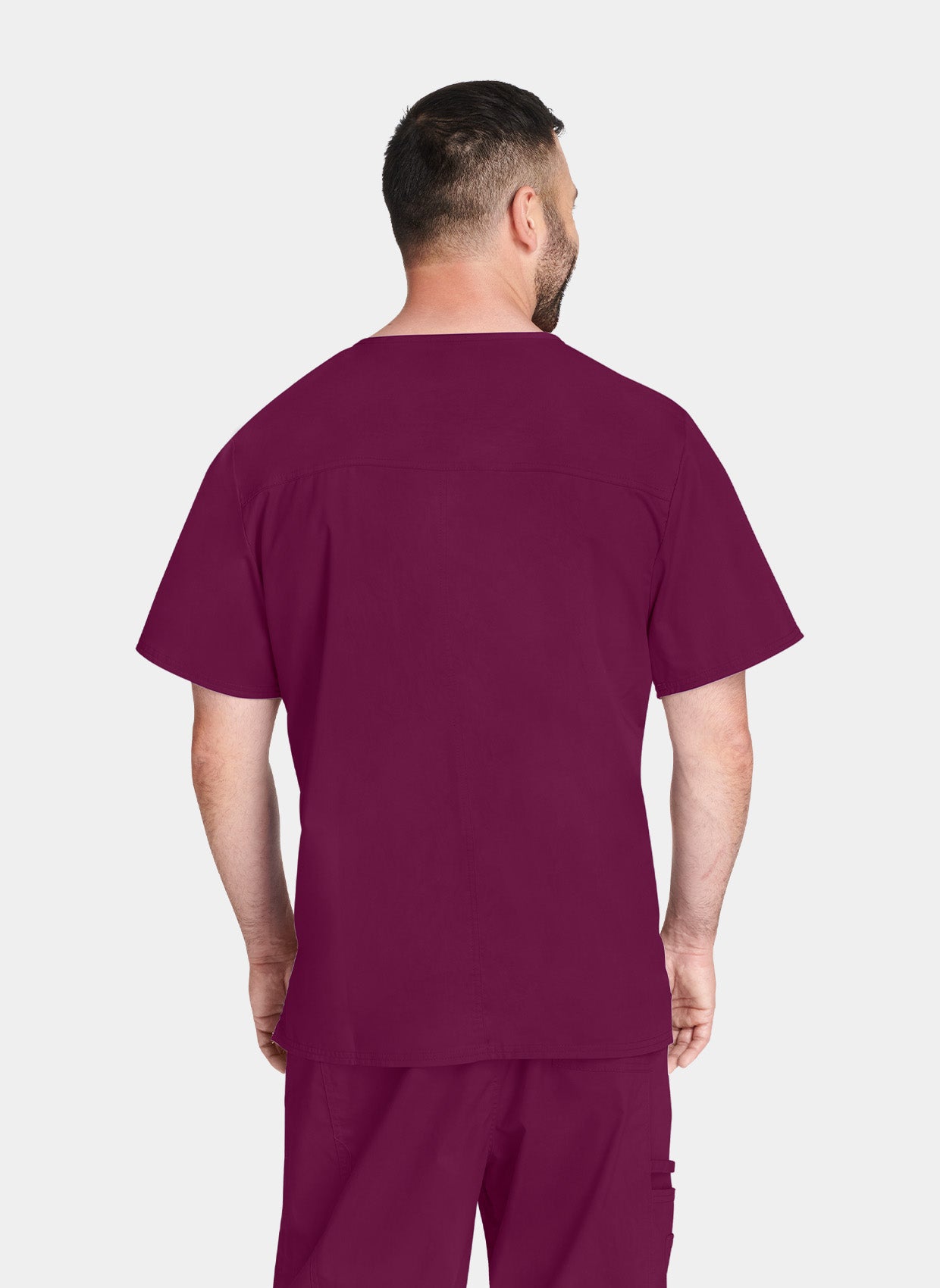 Cherokee Core Stretch Unisex V-Neck Scrub Top WWE4725_Wine-Back