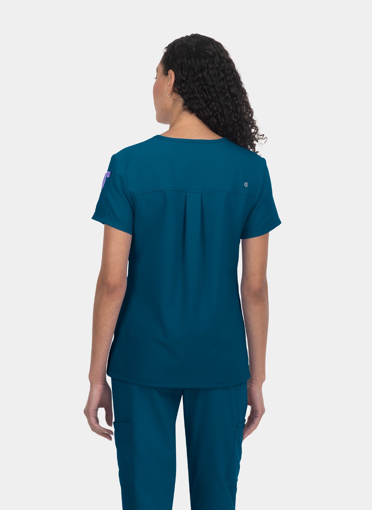 Koi Cureology Cardi Scrub Top - Caribbean - Back