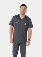 Koi Lite Force Scrub Top - Charcoal 