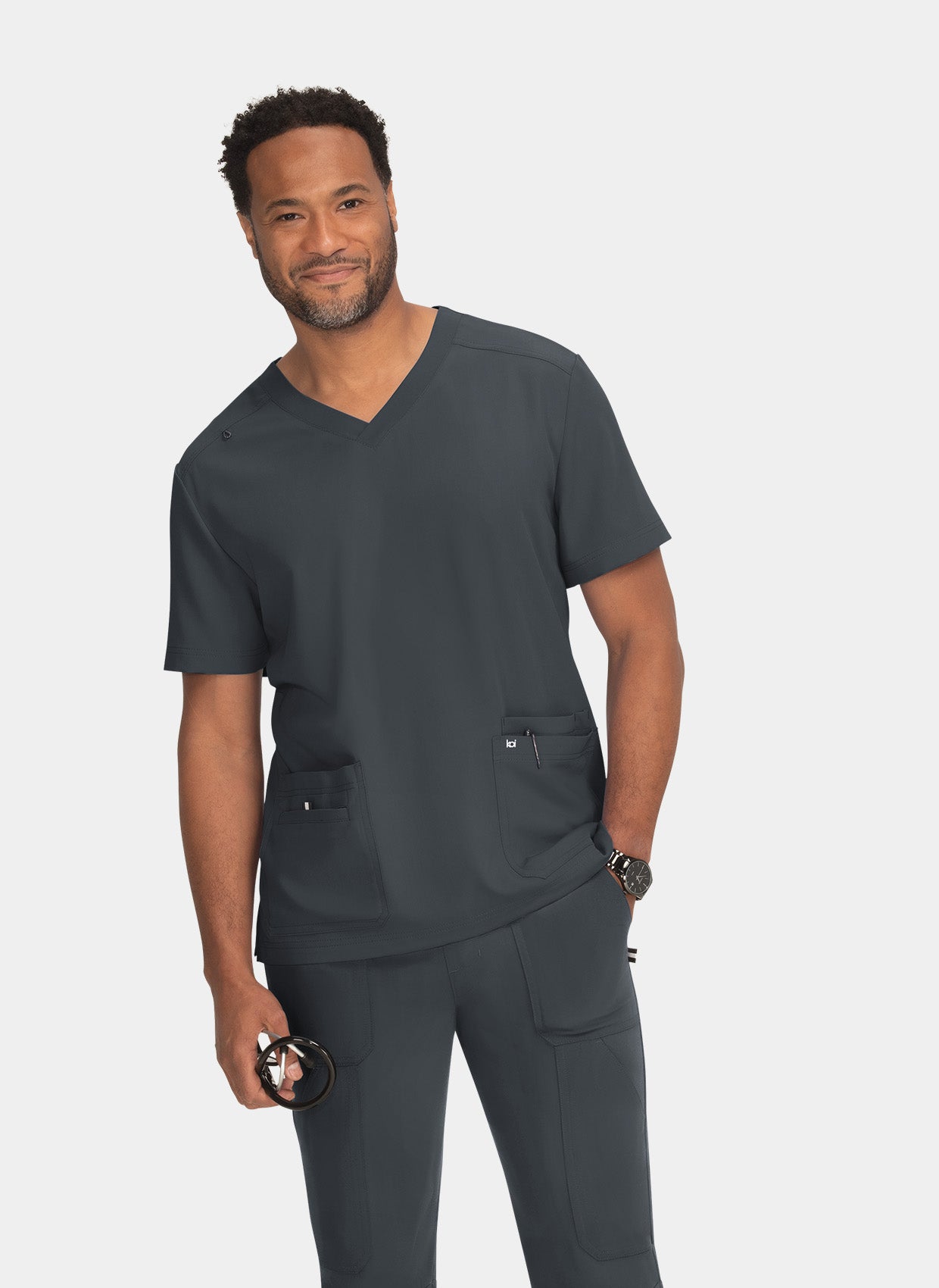 Koi Next Gen Free To Be Scrub Top- Charcoal