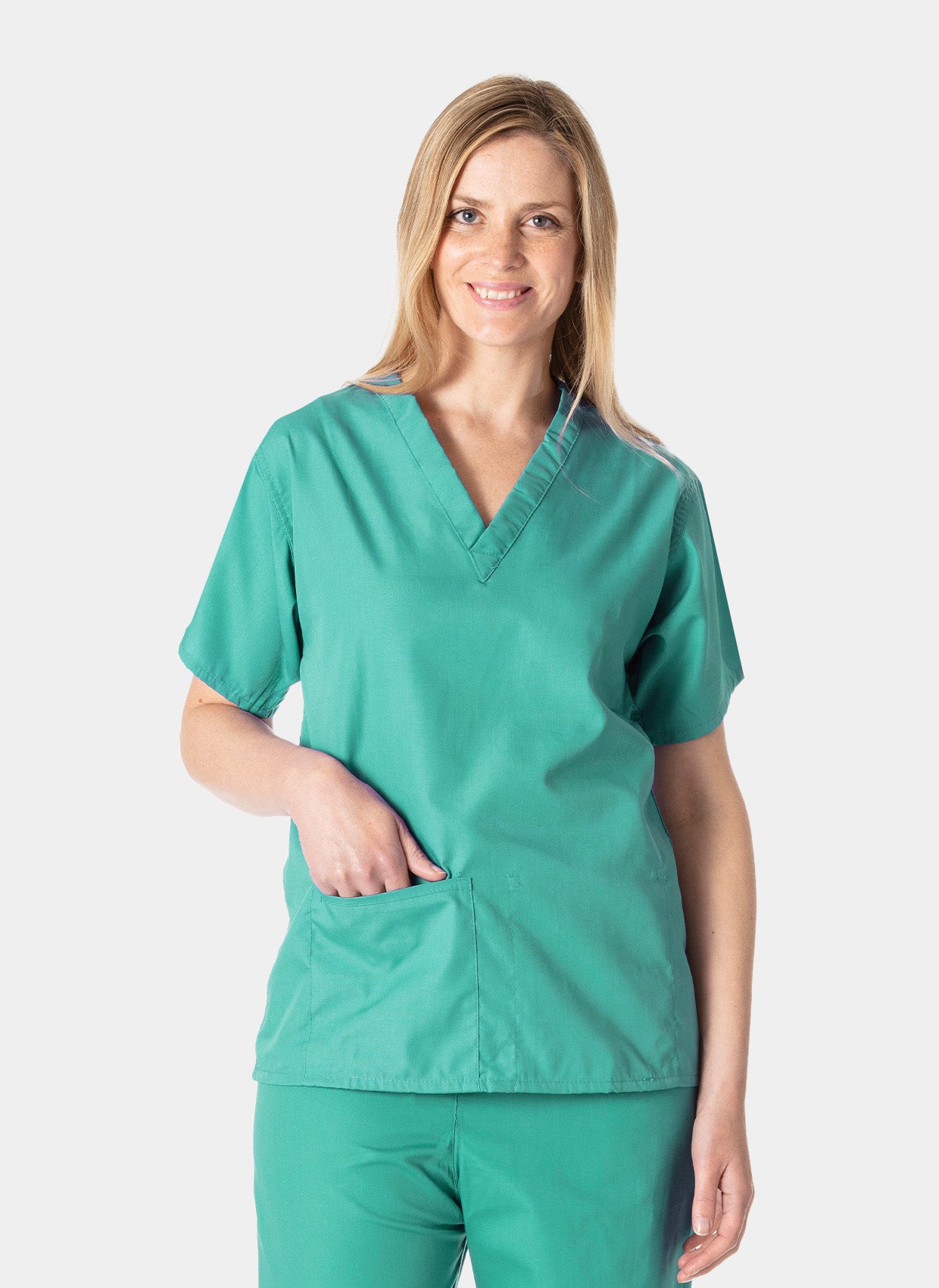 Budget Scrub Top - Mid Green 