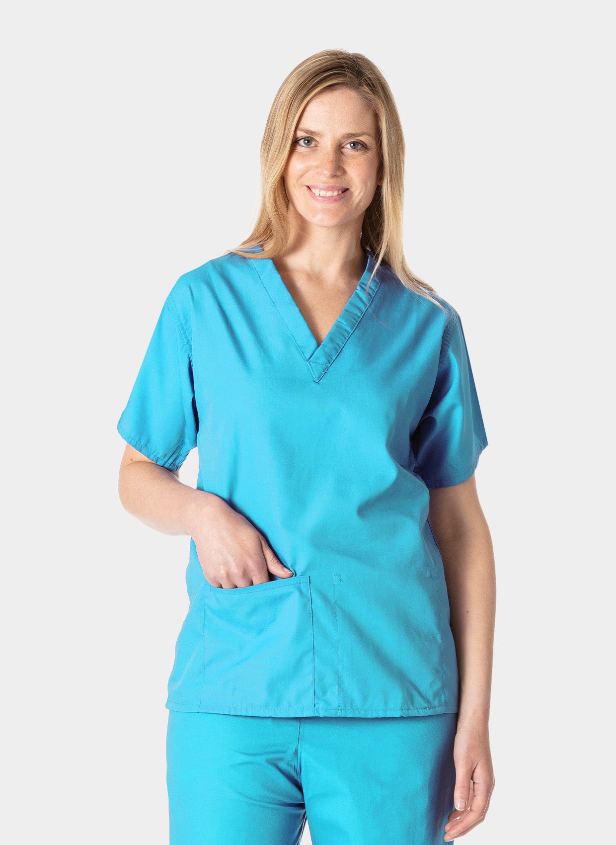 Budget Scrub Top - Turquoise