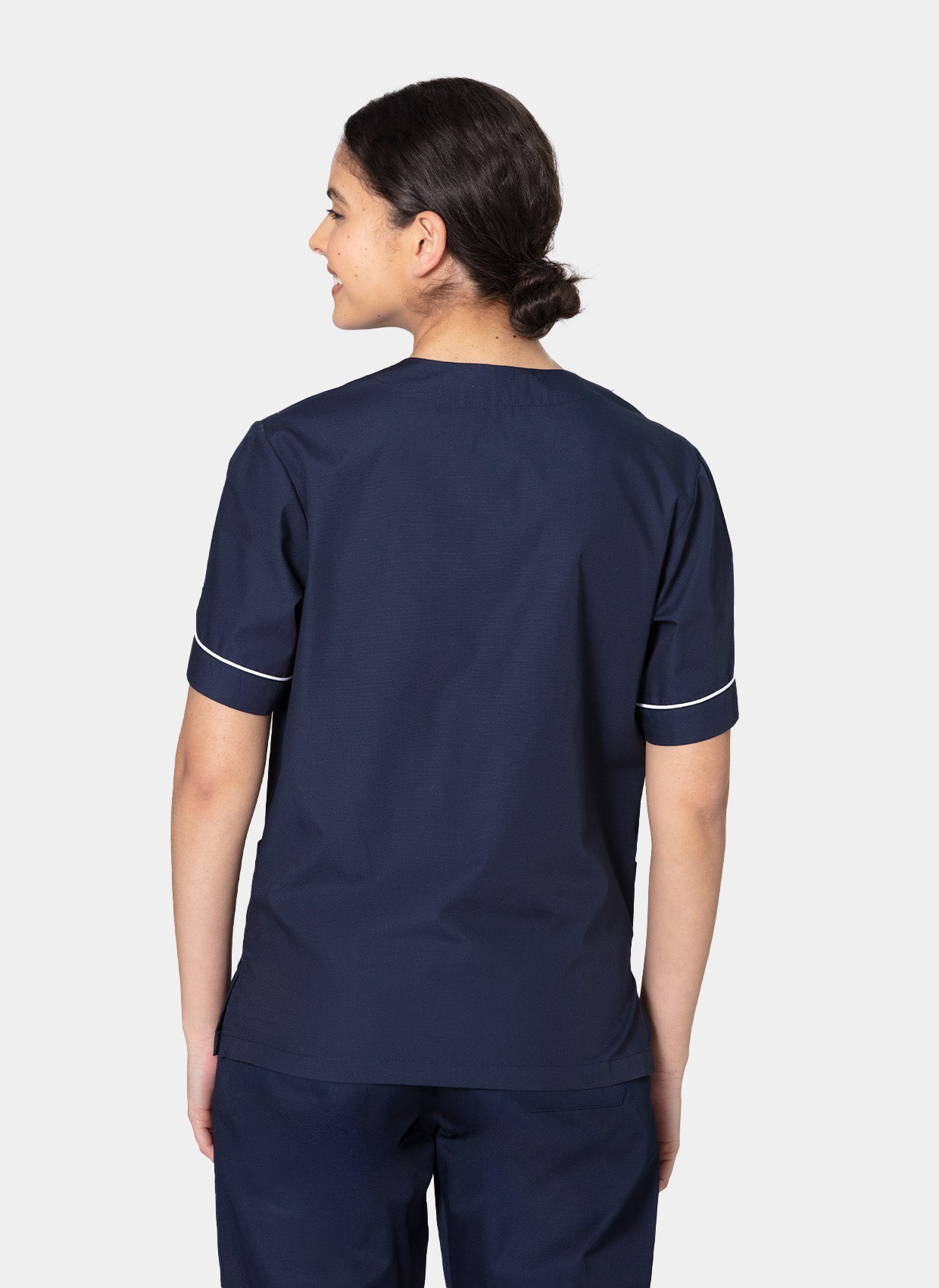 HappyFIT Unisex Alex Scrub Top - Navy - Back