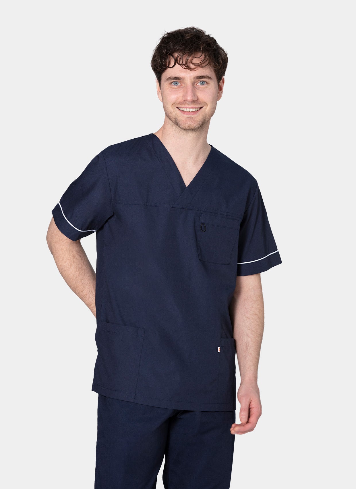 HappyFIT Unisex Alex Scrub Top - Navy