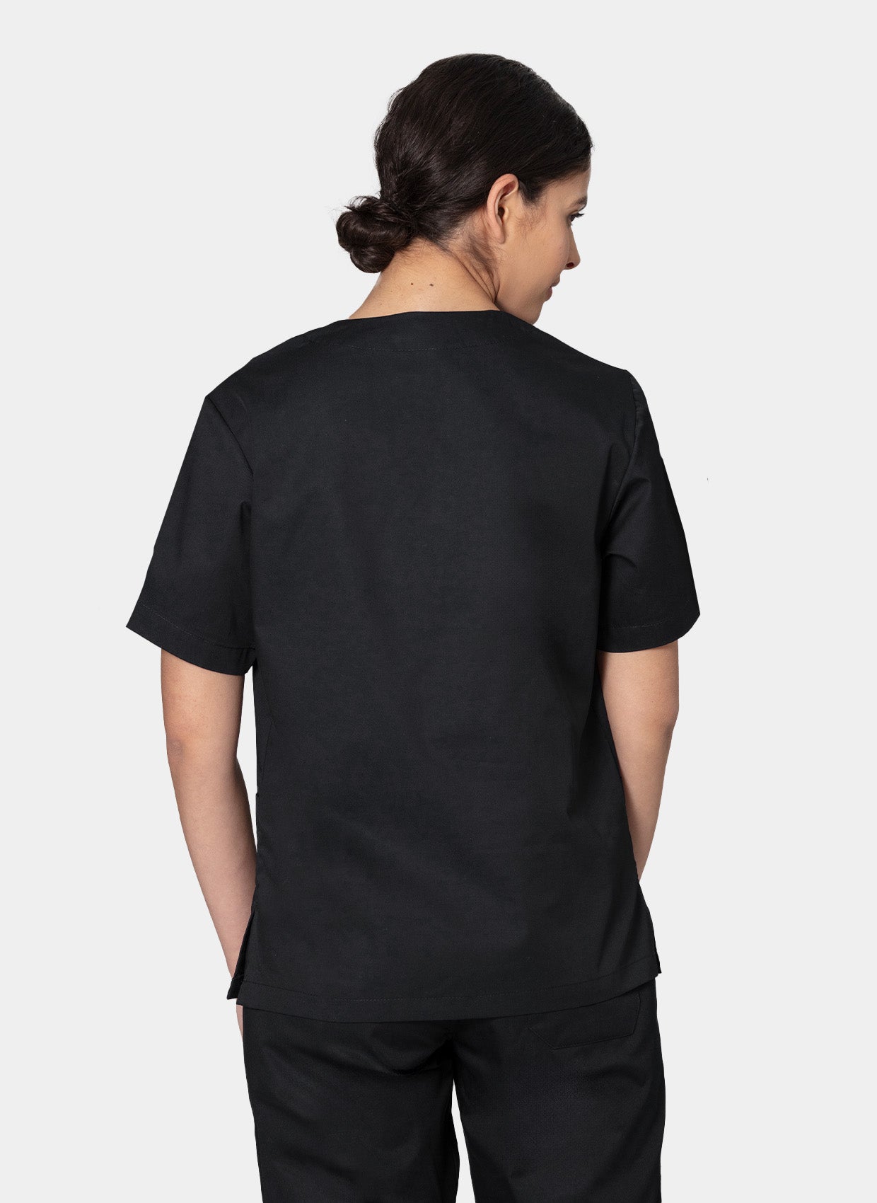 HappyFIT Unisex Scrub Top - Black - Back