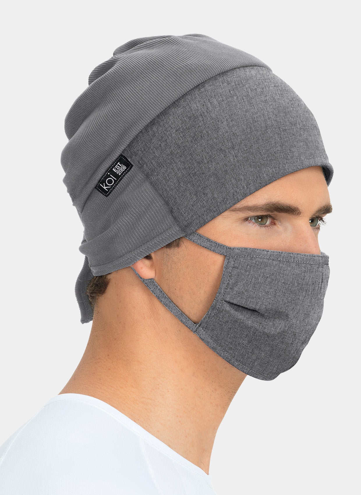 Koi Unisex Scrub Hat - Heather Grey - Men