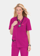 Orange Standard Balboa Scrub Top - Fierce Fuchsia