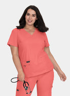 Koi Basics Becca Scrub Top - Coral 