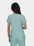 Koi Basics Becca Scrub Top - Heather Sage - Back