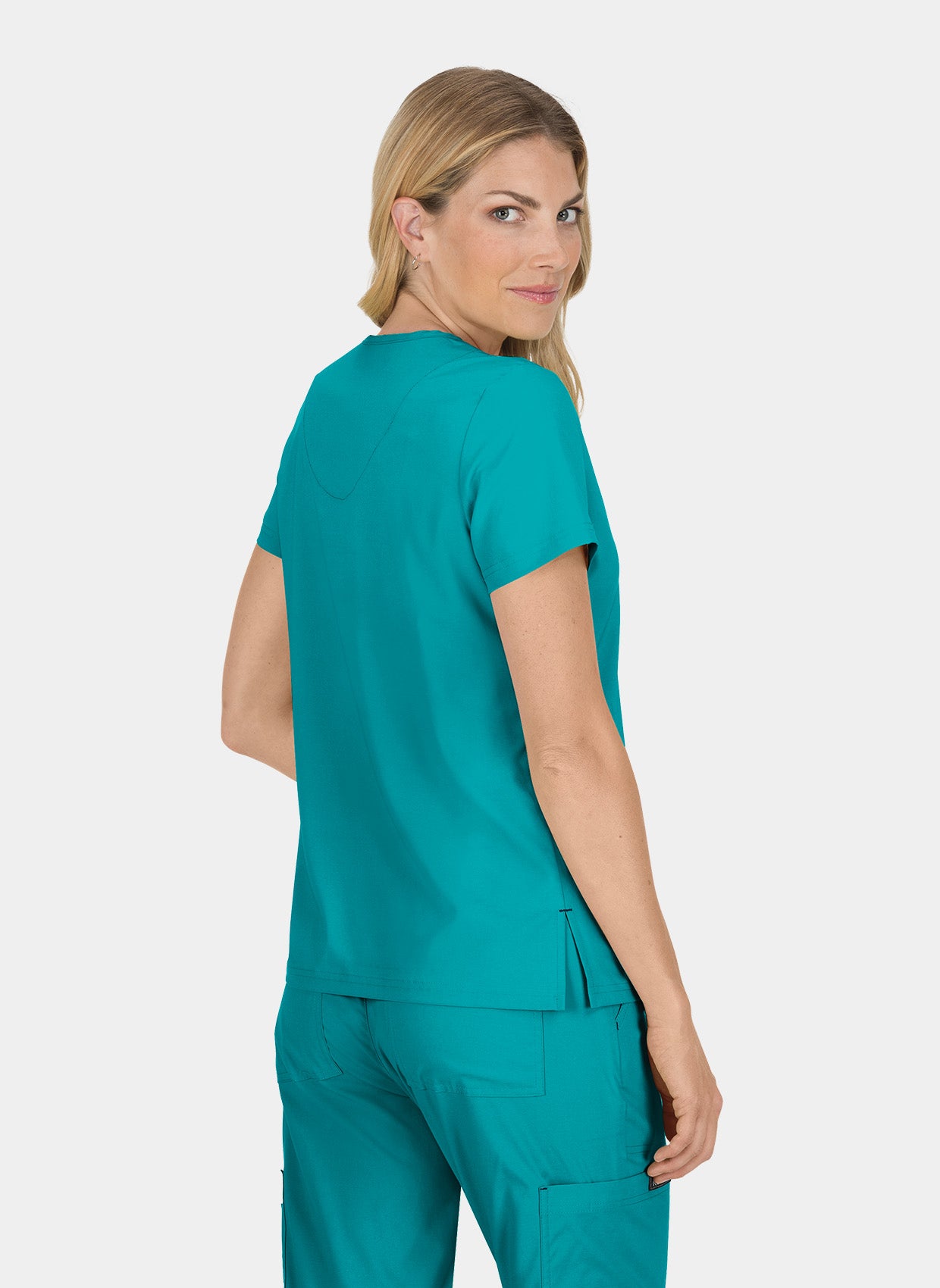 Koi Basics Becca Scrub Top - Teal - Back