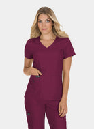 Koi Basics Becca Scrub Top - WIne