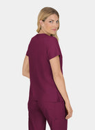 Koi Basics Becca Scrub Top - Wine - Back 