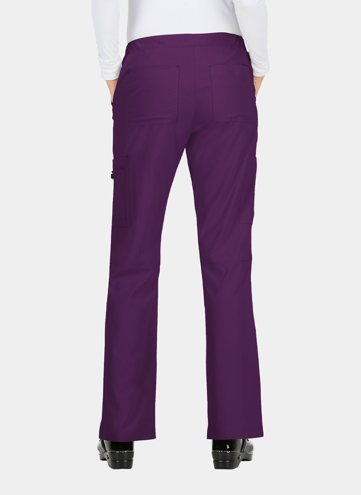 Koi Basics Holly Scrub Trousers - Eggplant - Back 