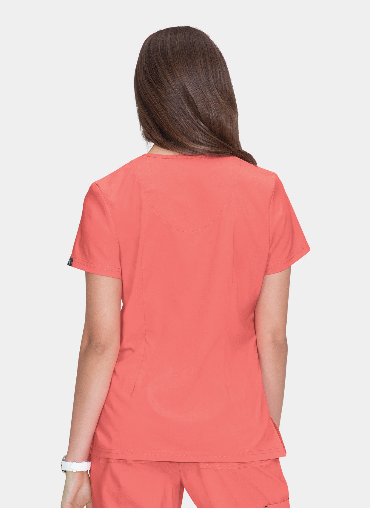 Koi Basics Katie Scrub Top - Coral - Back 