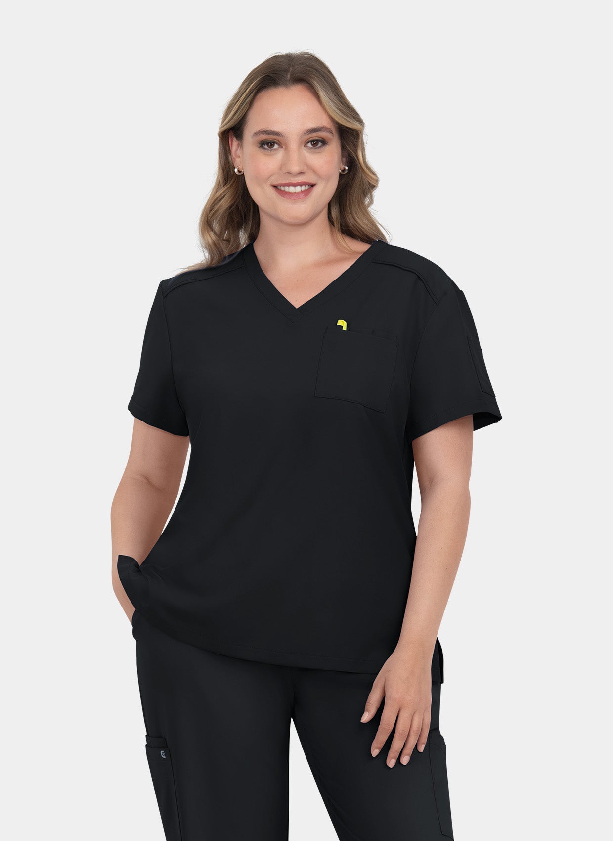 Koi Cureology Aura Scrub Top - Black - front