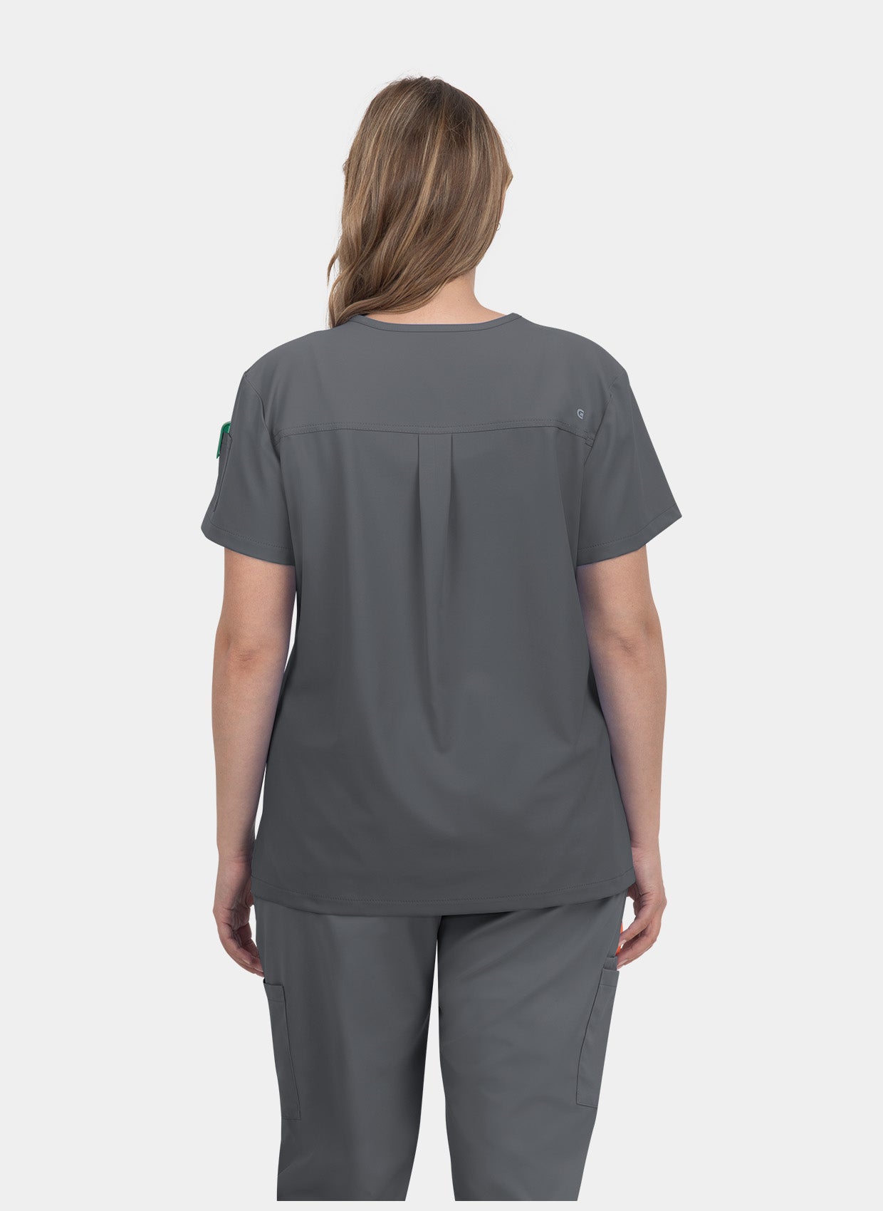 Koi Cureology Cardi Scrub Top - Pewter - back