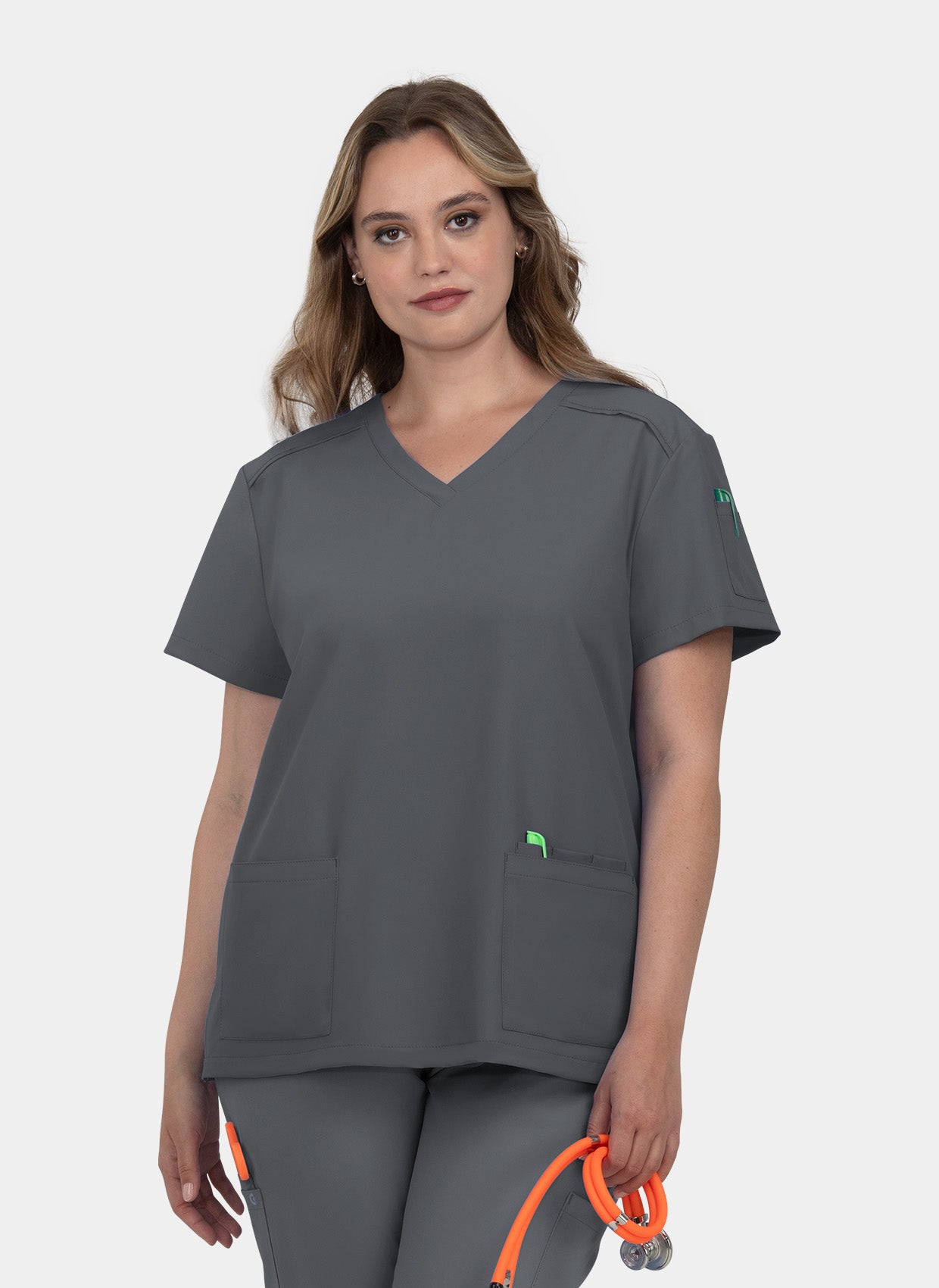 Koi Cureology Cardi Scrub Top - Pewter