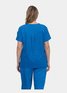 Koi Cureology Cardi Scrub Top - Royal - back