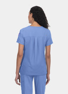 Koi Cureology Cardi Scrub Top - True Ceil - Back