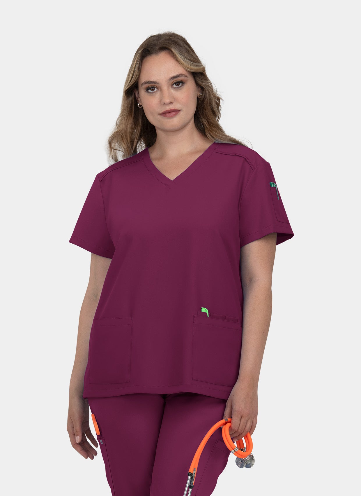 Koi Cureology Cardi Scrub Top - Wine