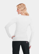 Koi Lite Divine Long Sleeve Underscrub Tee - White - Back 