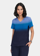 Koi Lite Reclaim Scrub Top - True Ceil  Navy Ombre