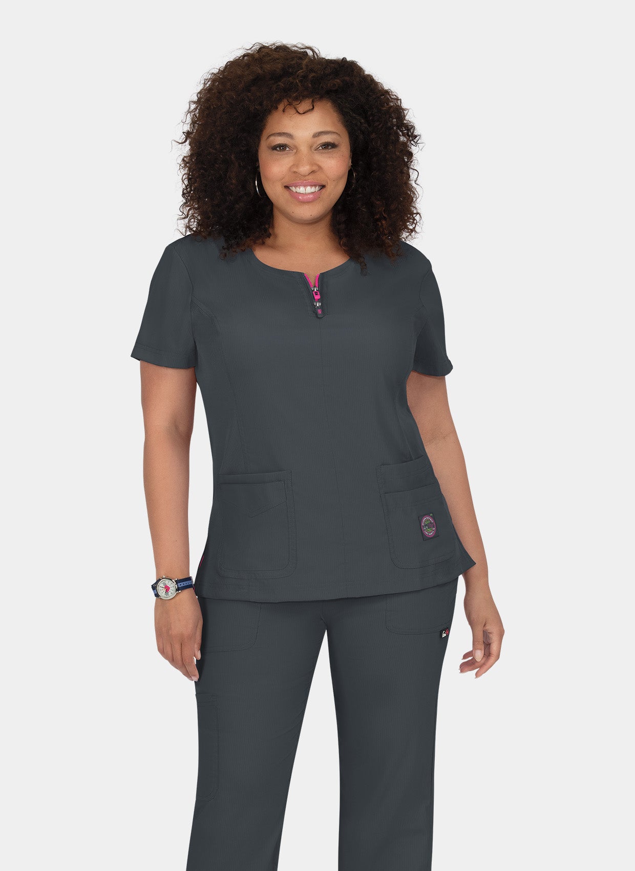 Koi Lite Serenity Scrub Top - Charcoal 