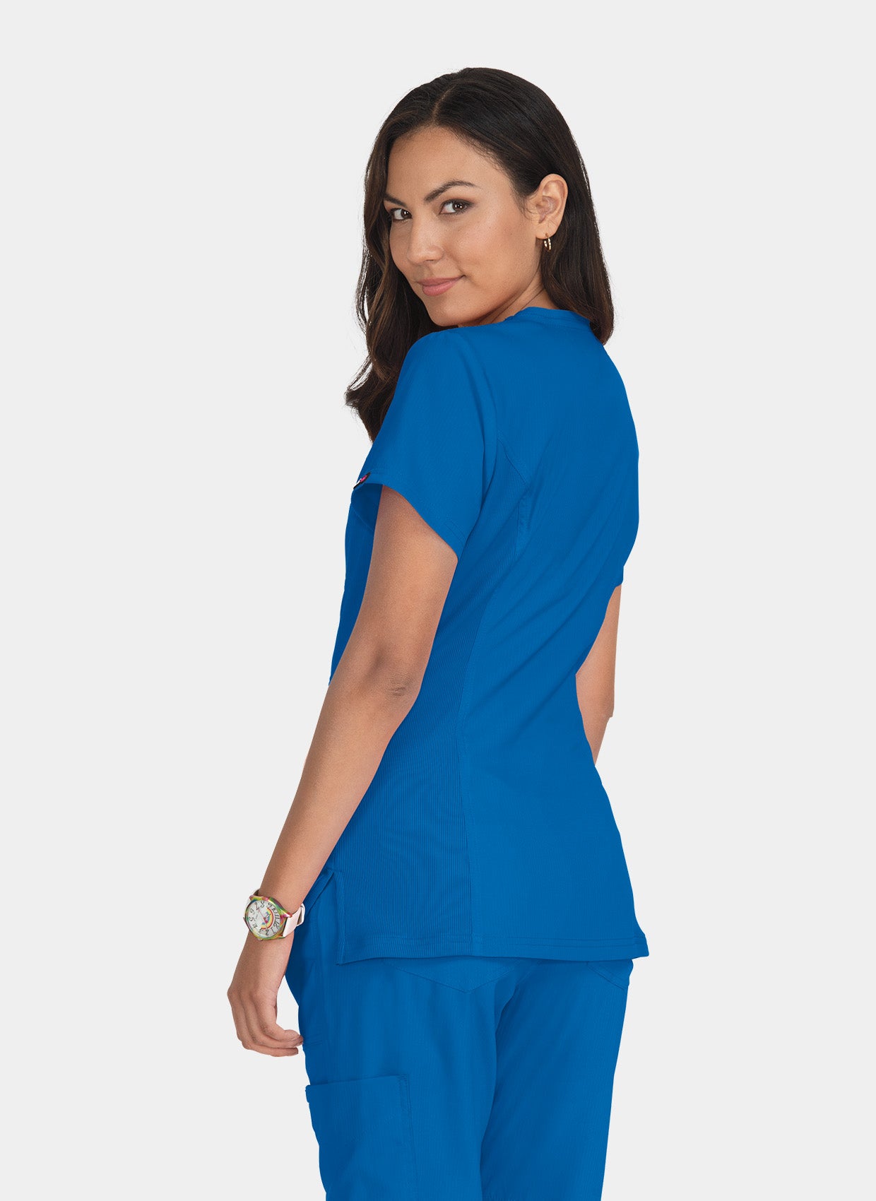 Koi Lite Serenity Scrub Top - Royal - Back 