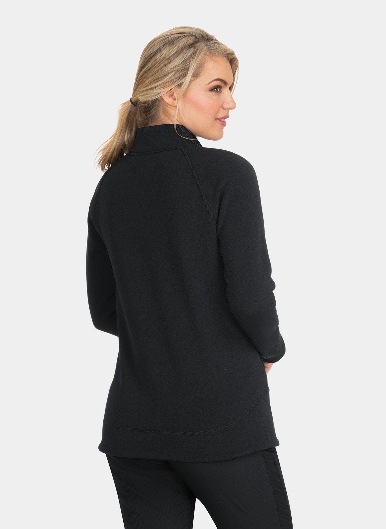 Koi Lite Wellness Scrub Jacket - Black - Back 