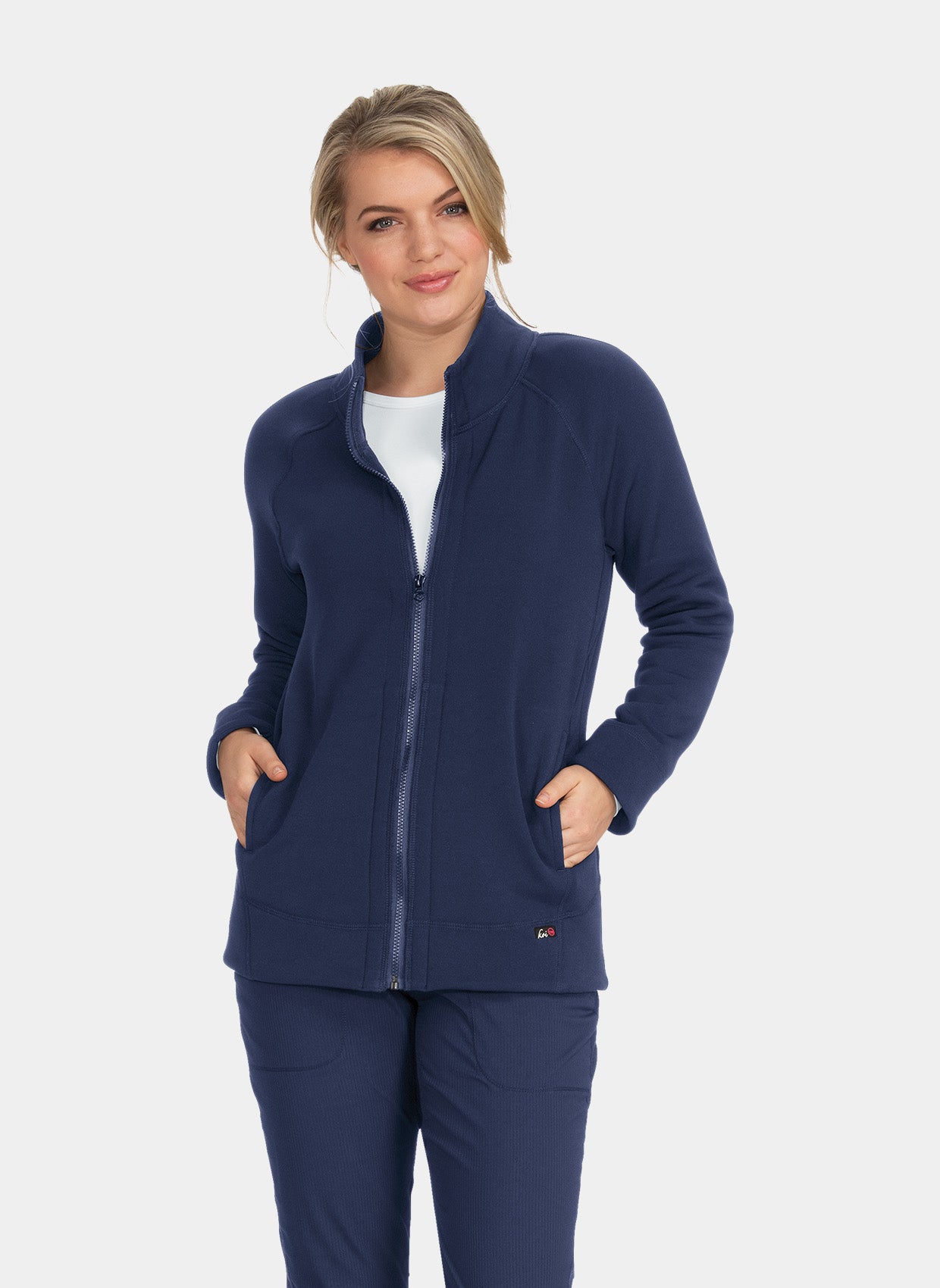 Koi Lite Wellness Scrub Jacket - Navy 