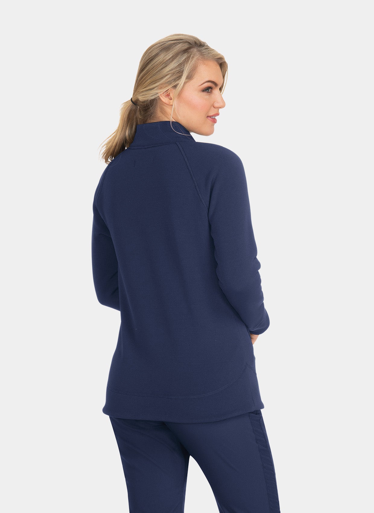 Koi Lite Wellness Scrub Jacket - Navy - Back 