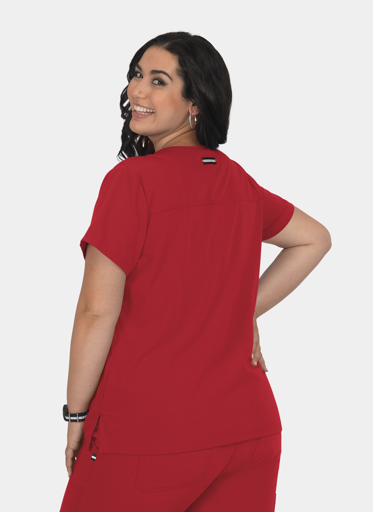 Koi Next Gen Hustle And Heart Scrub Top- Ruby- Back