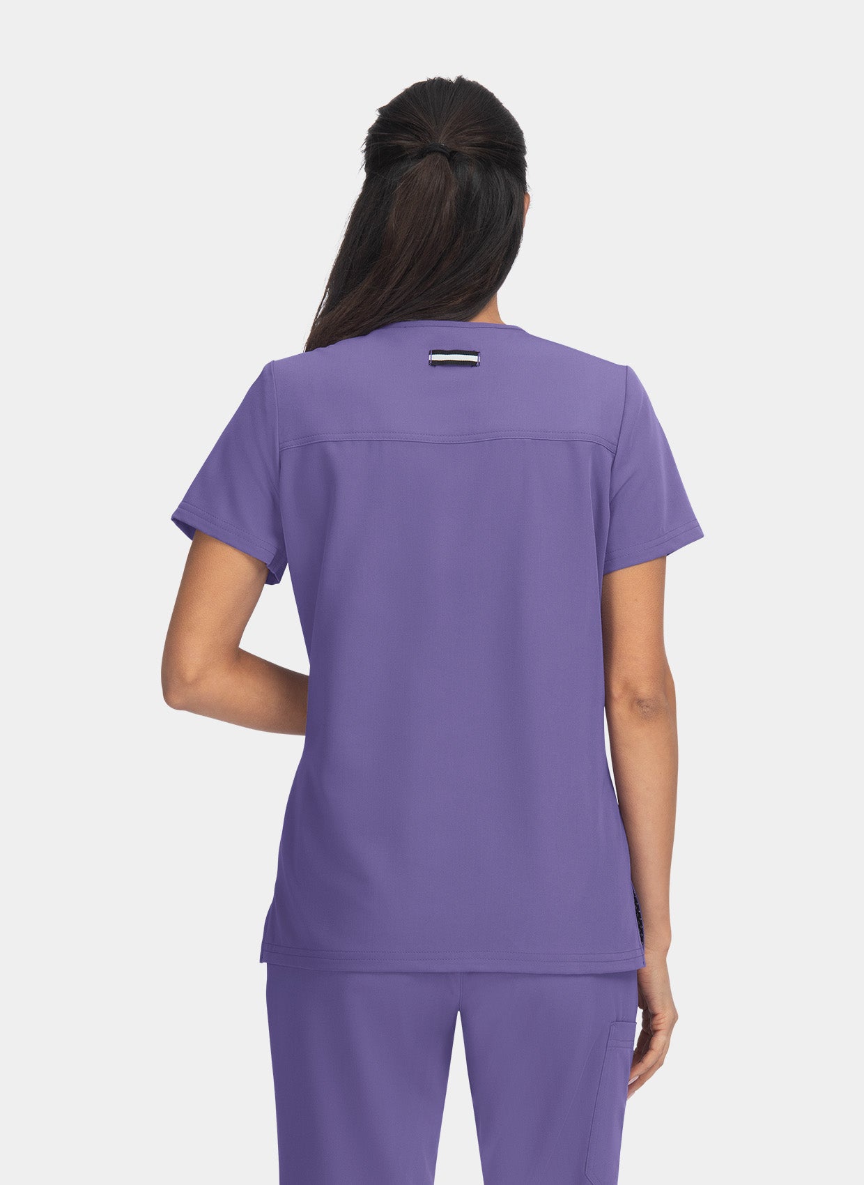 Koi Next Gen Hustle And Heart Scrub Top- Wisteria- Back