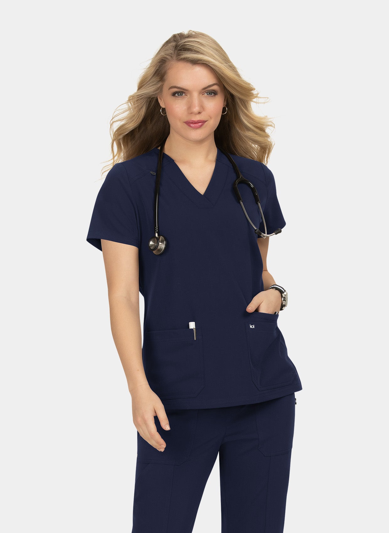 Koi Next Gen Hustle And Heart Scrub Top- Navy