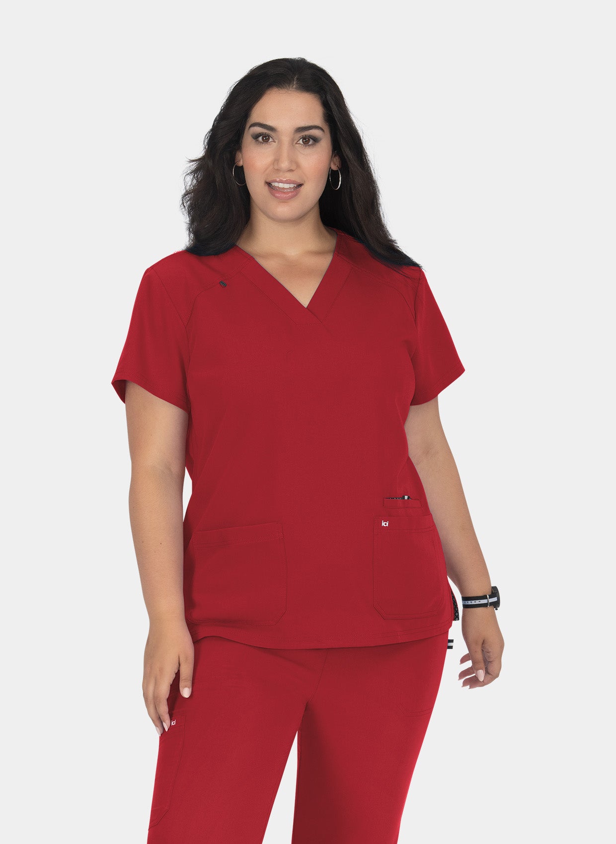 Koi Next Gen Hustle And Heart Scrub Top- Ruby